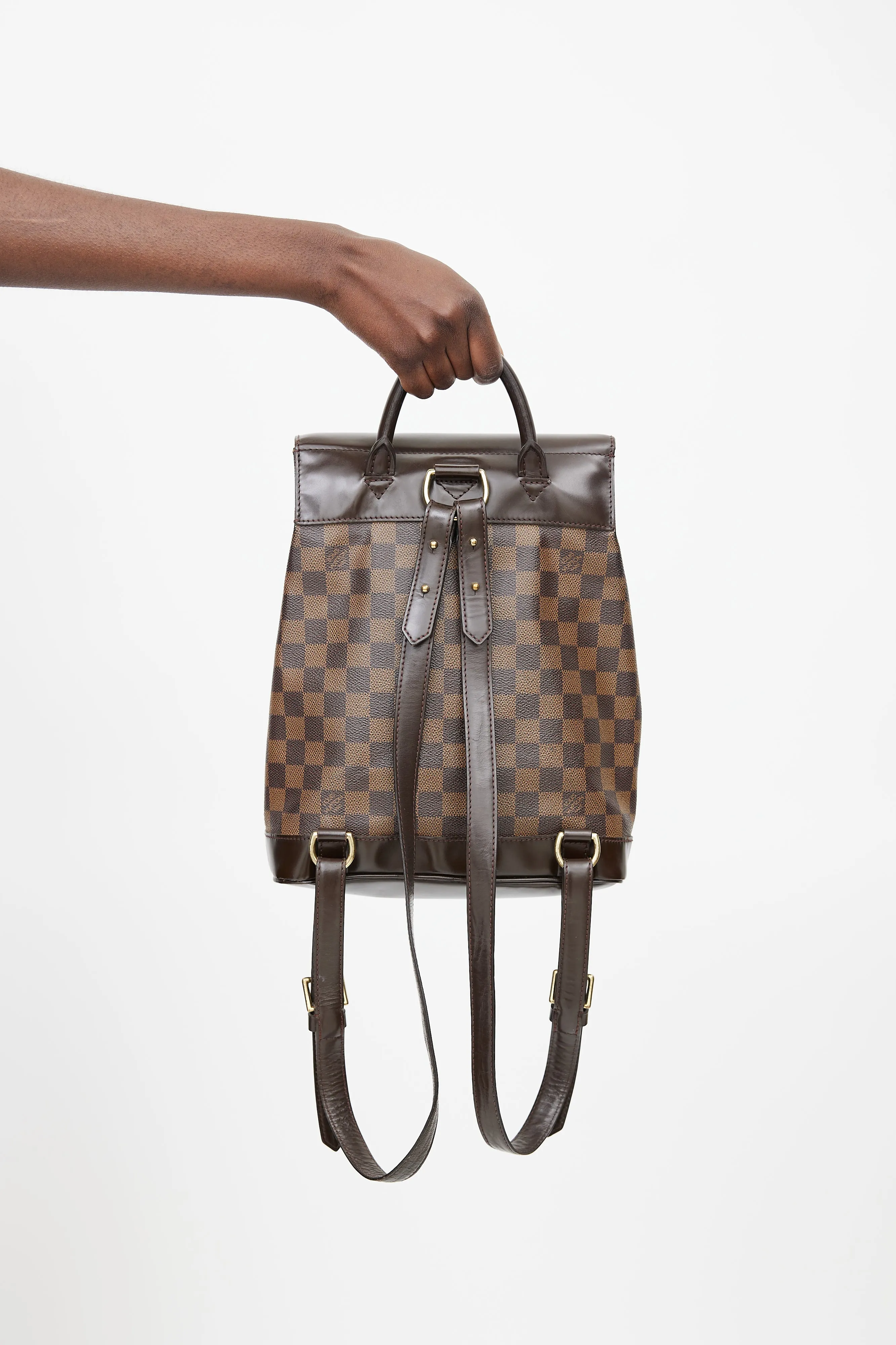 2000 Brown Damier Ebene Soho Backpack