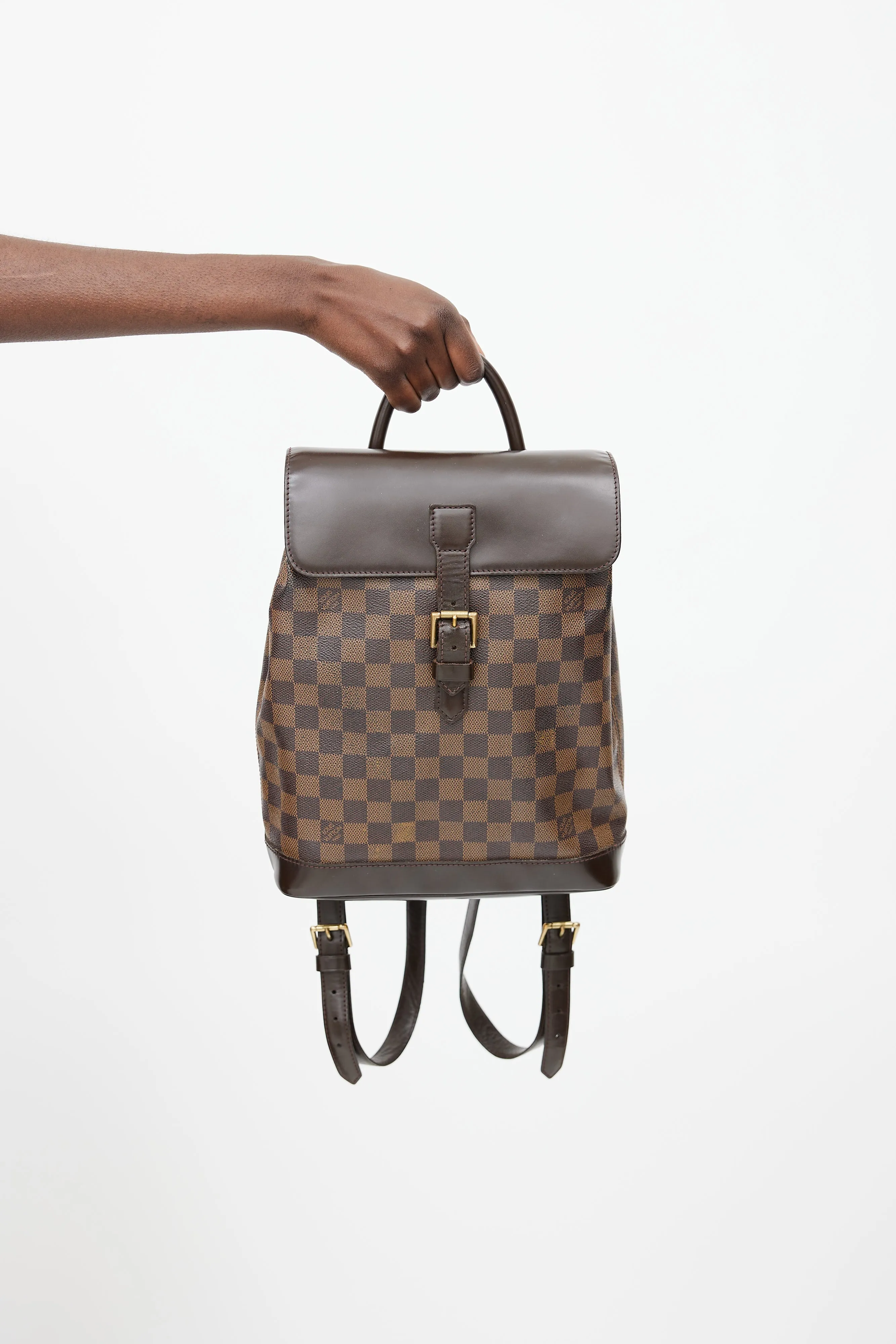 2000 Brown Damier Ebene Soho Backpack