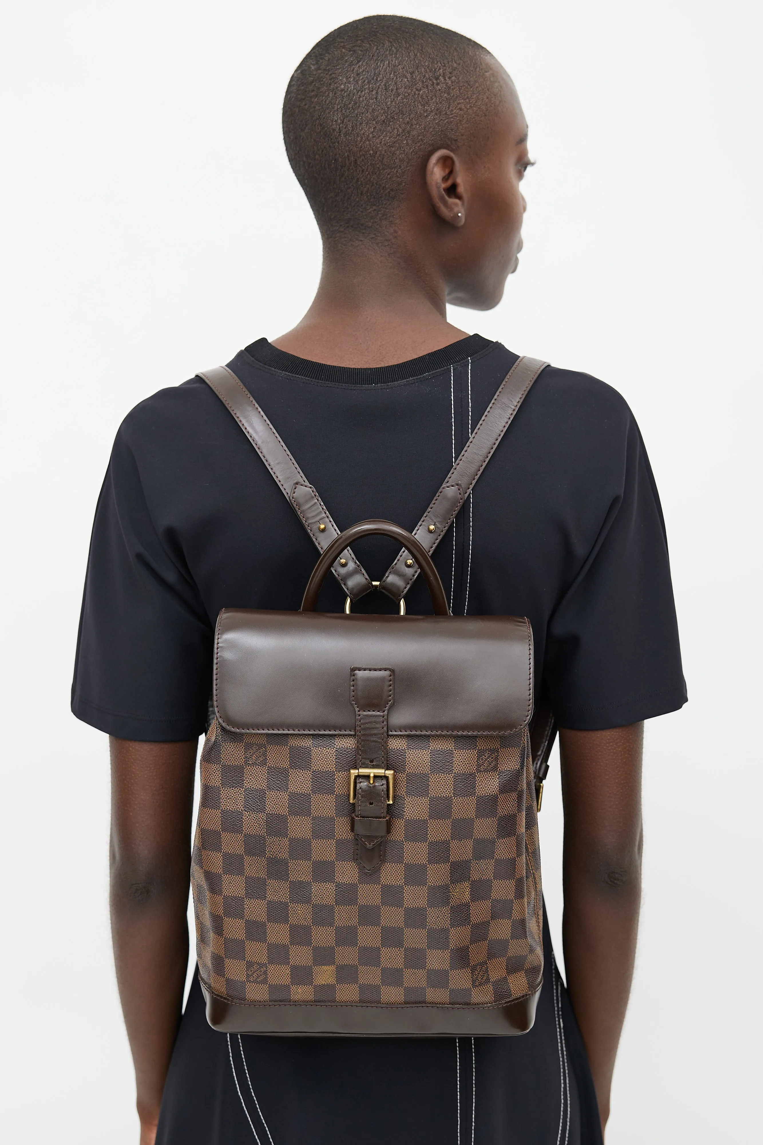 2000 Brown Damier Ebene Soho Backpack