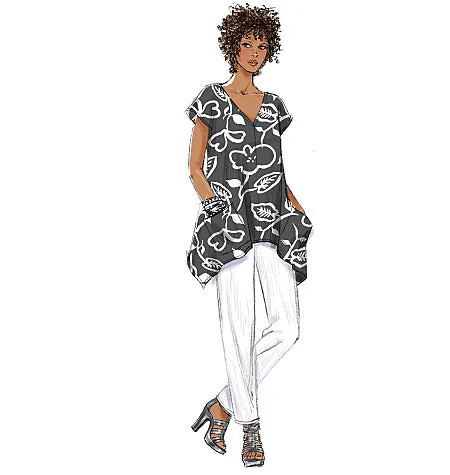 B5652 Misses' Top, Dress, Caftan, Jumpsuit and Pants