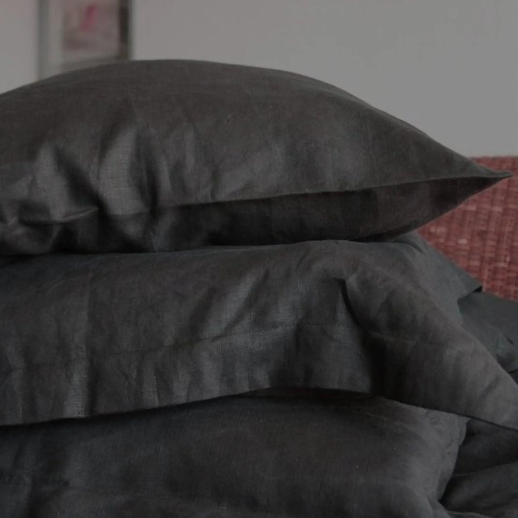 Black Linen Pillow Case