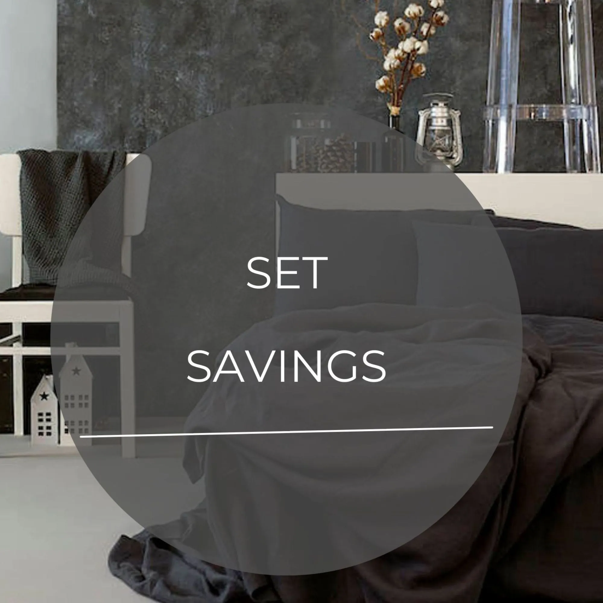 Charcoal Gray Linen Bedding set-Duvet cover & 2 Pillow Cases (3 pcs)