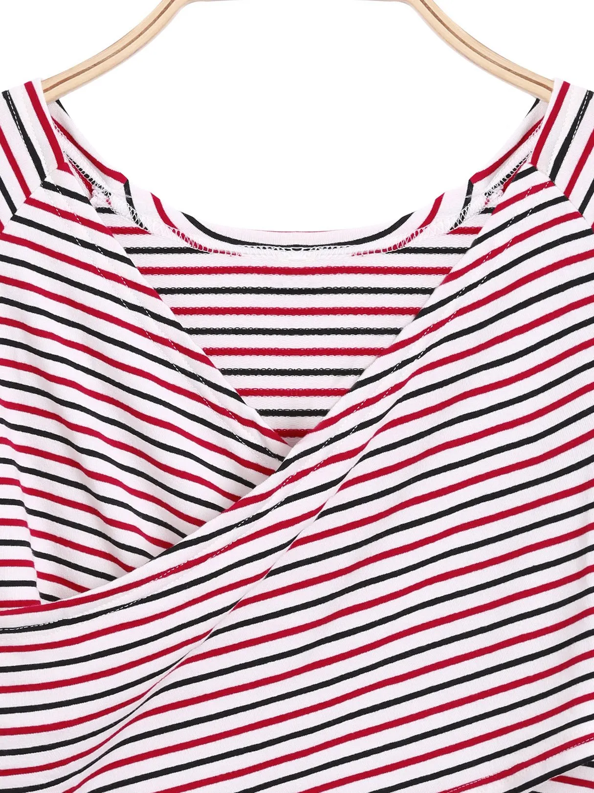 Custom Stripe Half Sleeve Red T-Shirts