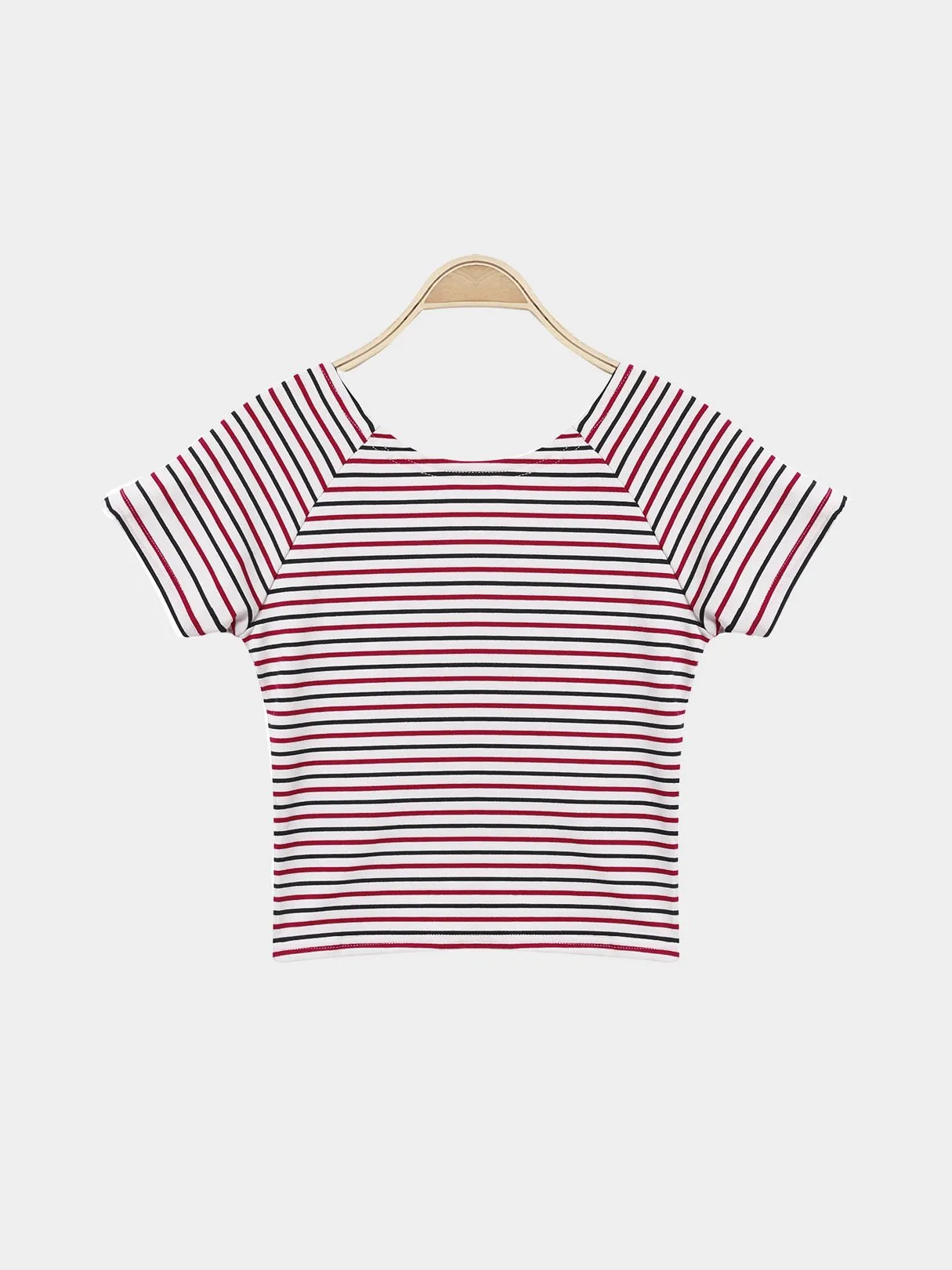 Custom Stripe Half Sleeve Red T-Shirts