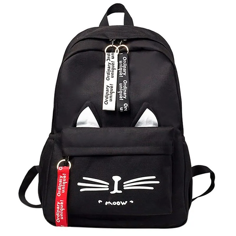 Cute Cartoon Cat Canvas Backpack