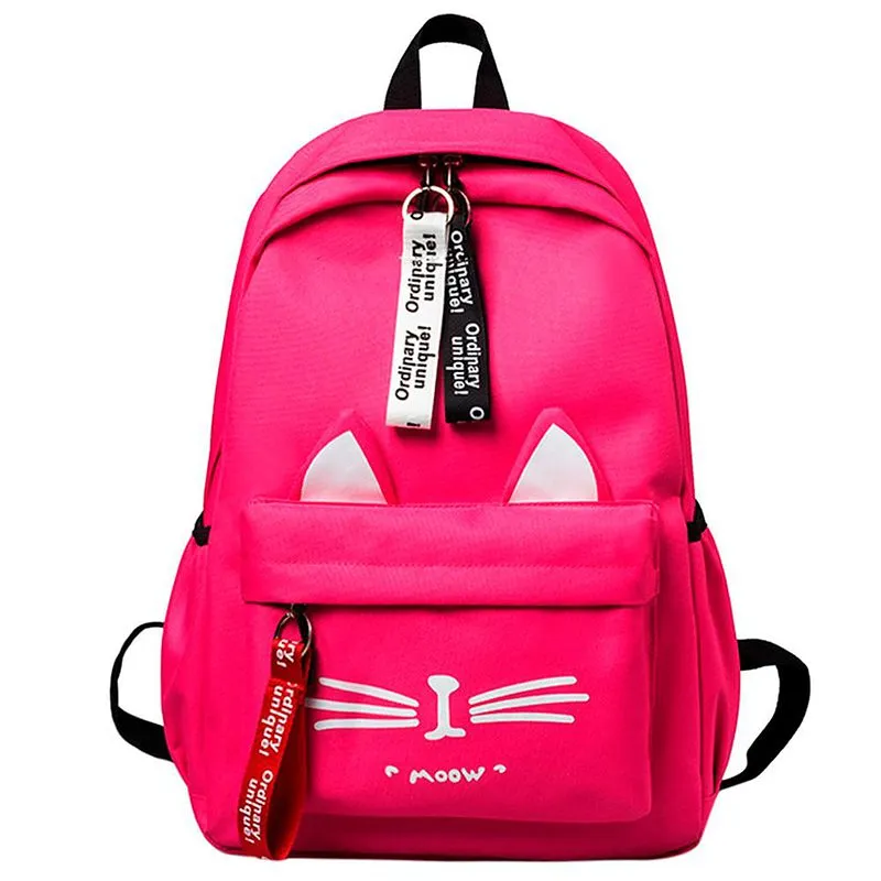 Cute Cartoon Cat Canvas Backpack