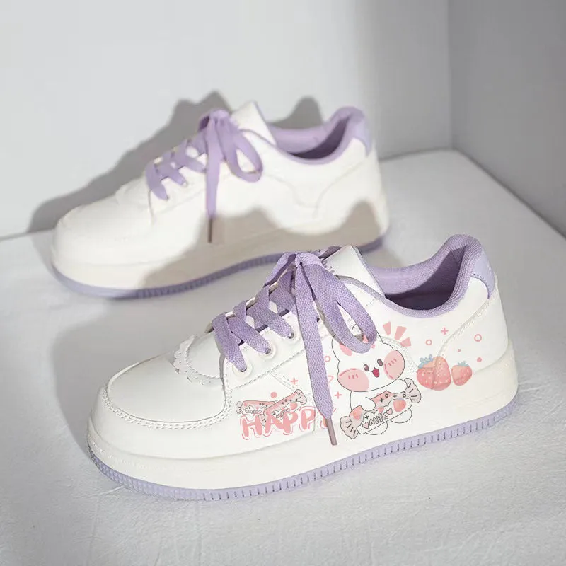 Cute Cartoon Rabbit All-match Low Top Sneakers
