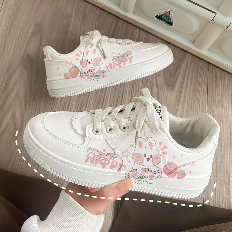 Cute Cartoon Rabbit All-match Low Top Sneakers