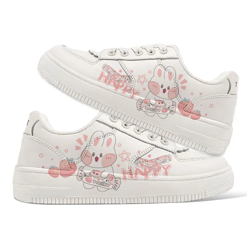 Cute Cartoon Rabbit All-match Low Top Sneakers