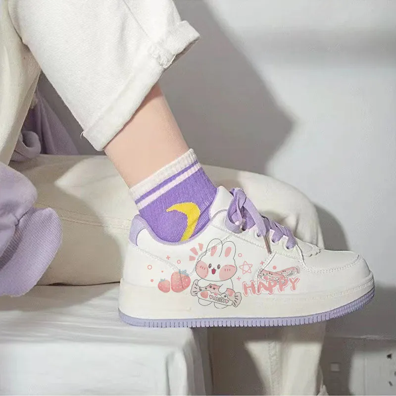 Cute Cartoon Rabbit All-match Low Top Sneakers