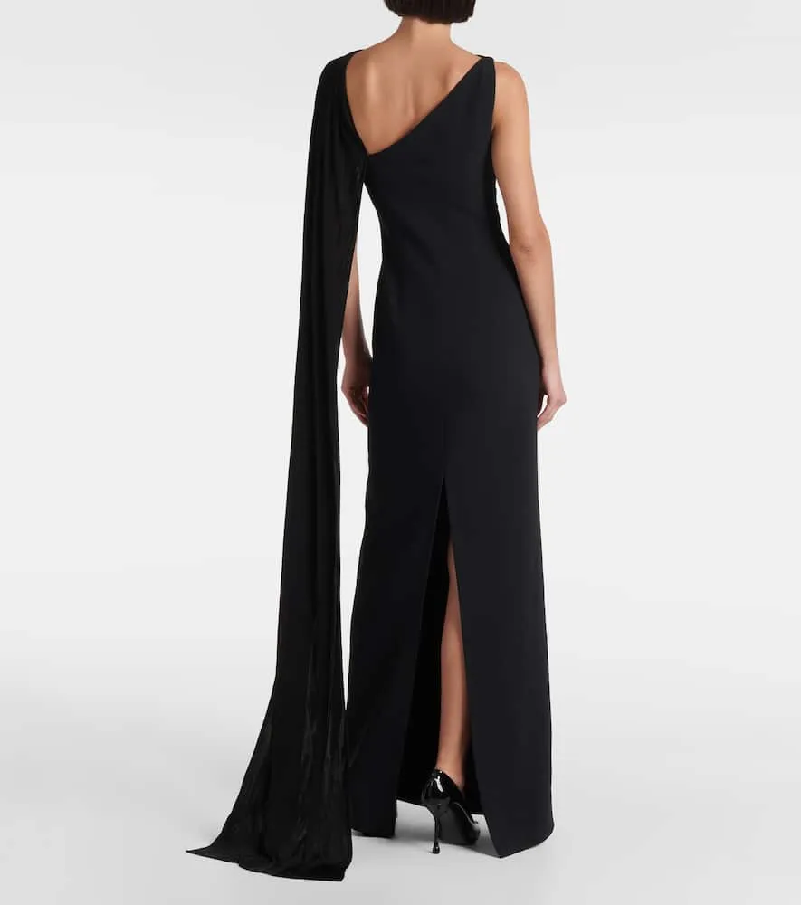 David Koma Draped jersey and tulle gown