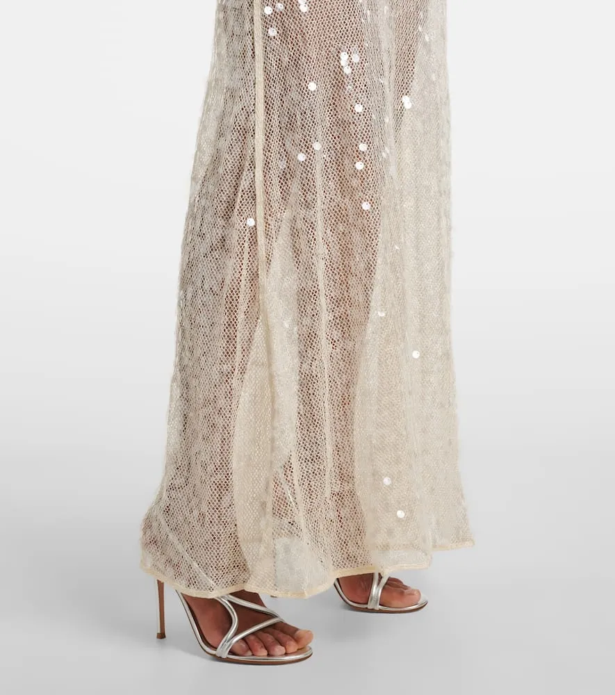 David Koma Sequined open-back gown