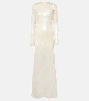 David Koma Sequined open-back gown