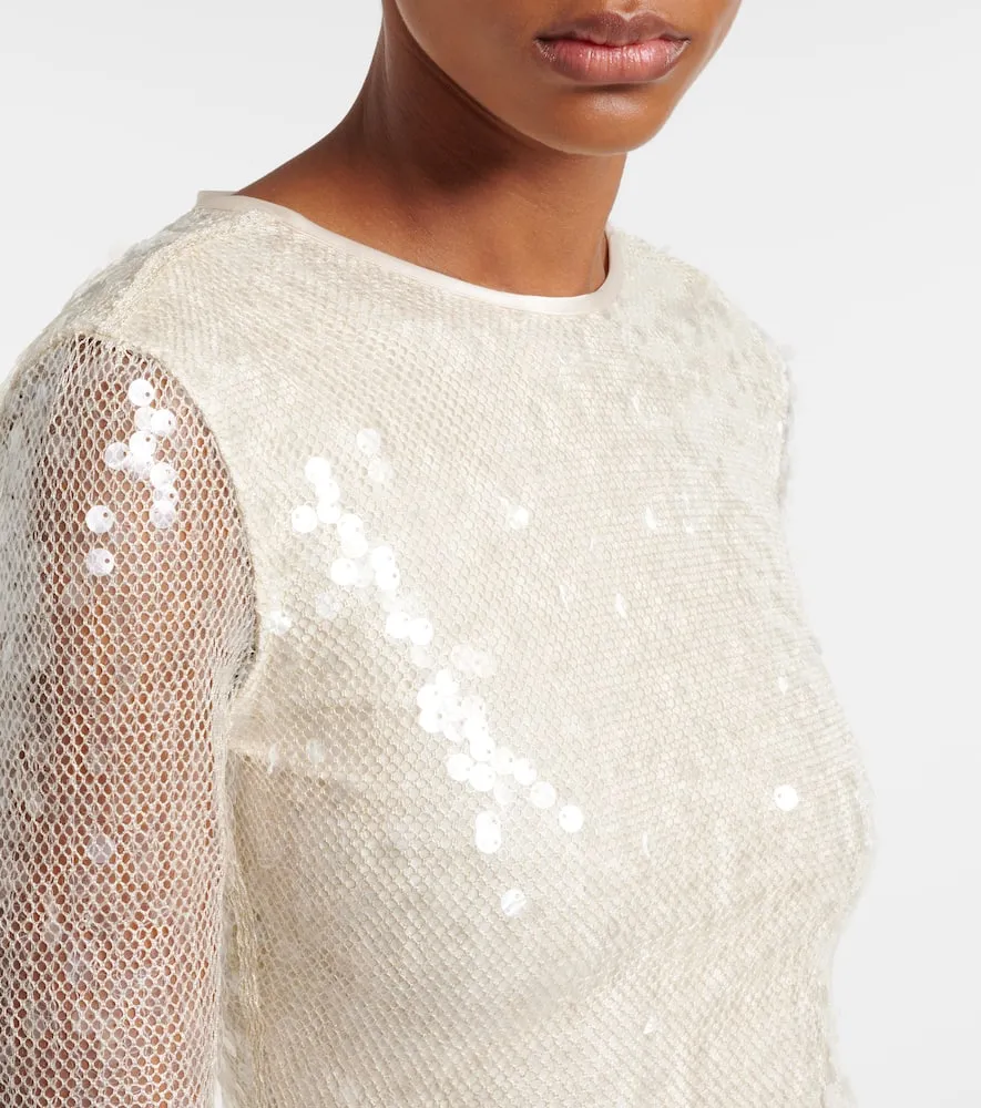David Koma Sequined open-back gown