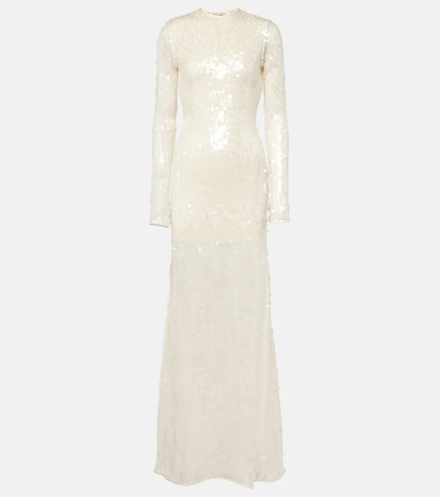 David Koma Sequined open-back gown