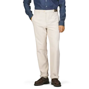 Ecru Beige Cotton Wool Berardo Trousers
