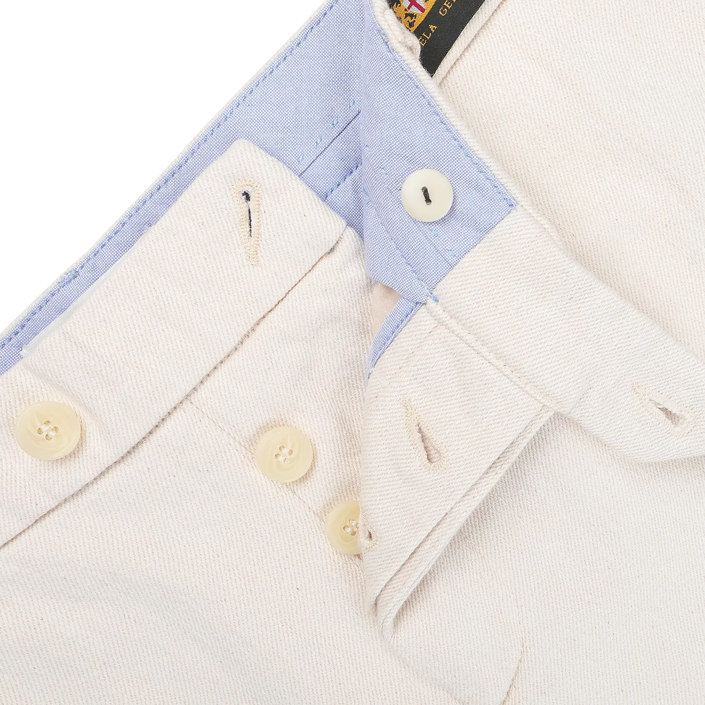 Ecru Beige Cotton Wool Berardo Trousers