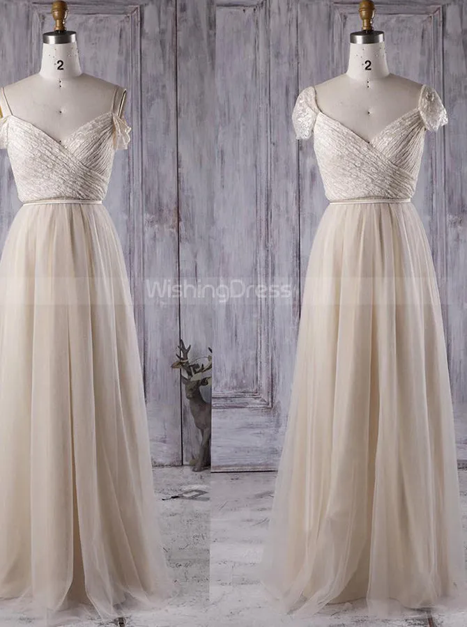 Elegant Bridesmaid Dresses,Long Tulle Prom Dress,BD00354