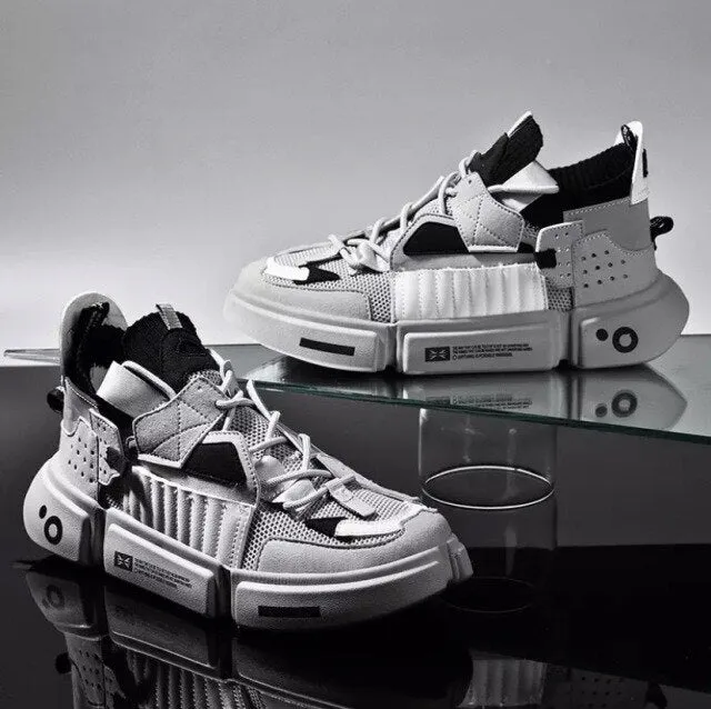 flowersverse Men Sport Shoes Thick Bottom Sneakers Men Casual Shoes Lightweight Platform Shoes Soft Breathable Brand Running Shoes