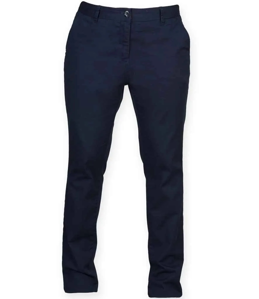 Front Row Ladies Stretch Chino Trousers | Navy