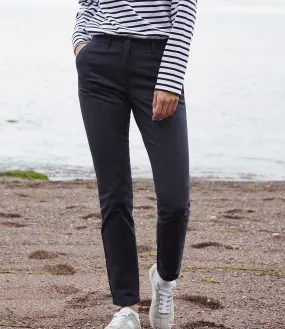 Front Row Ladies Stretch Chino Trousers | Navy