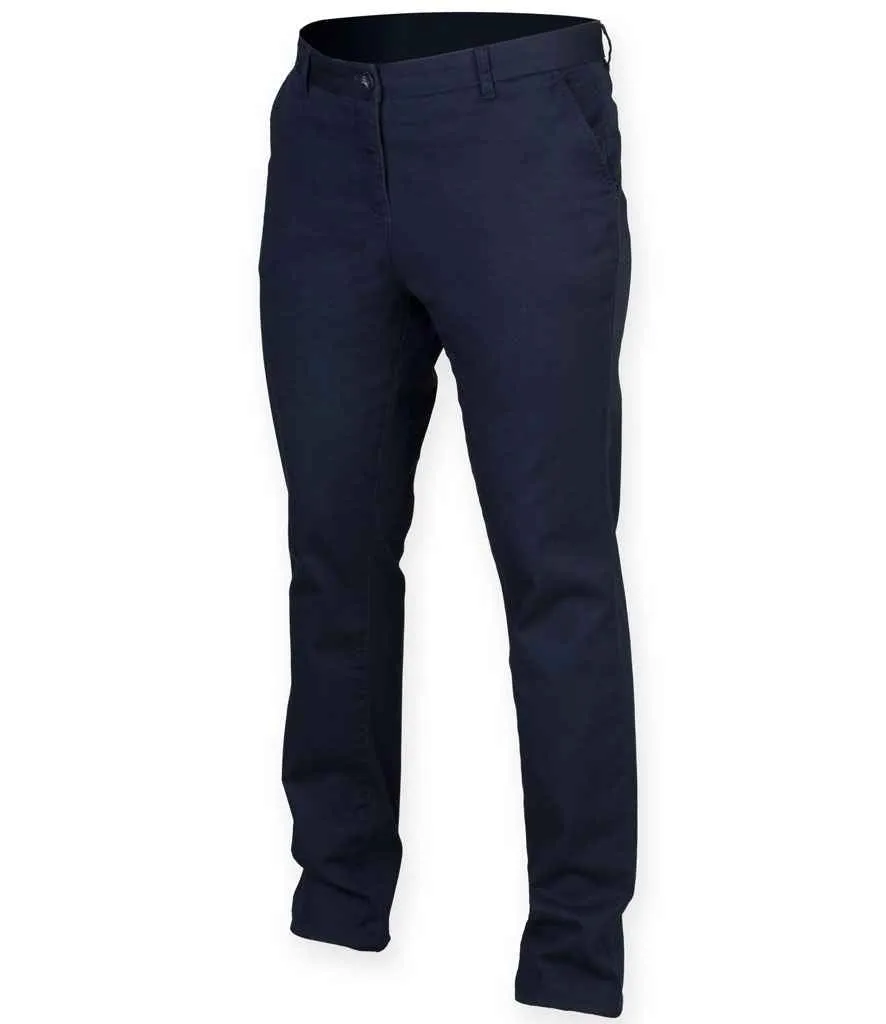 Front Row Ladies Stretch Chino Trousers | Navy