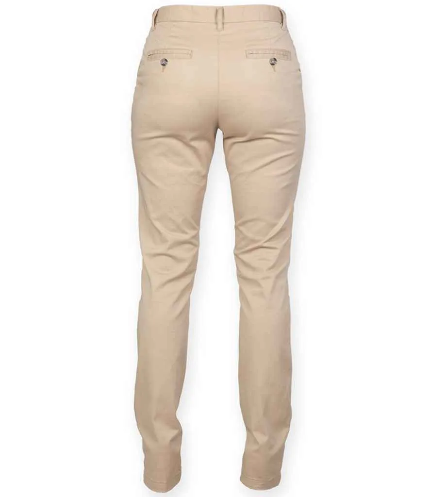 Front Row Ladies Stretch Chino Trousers | Stone