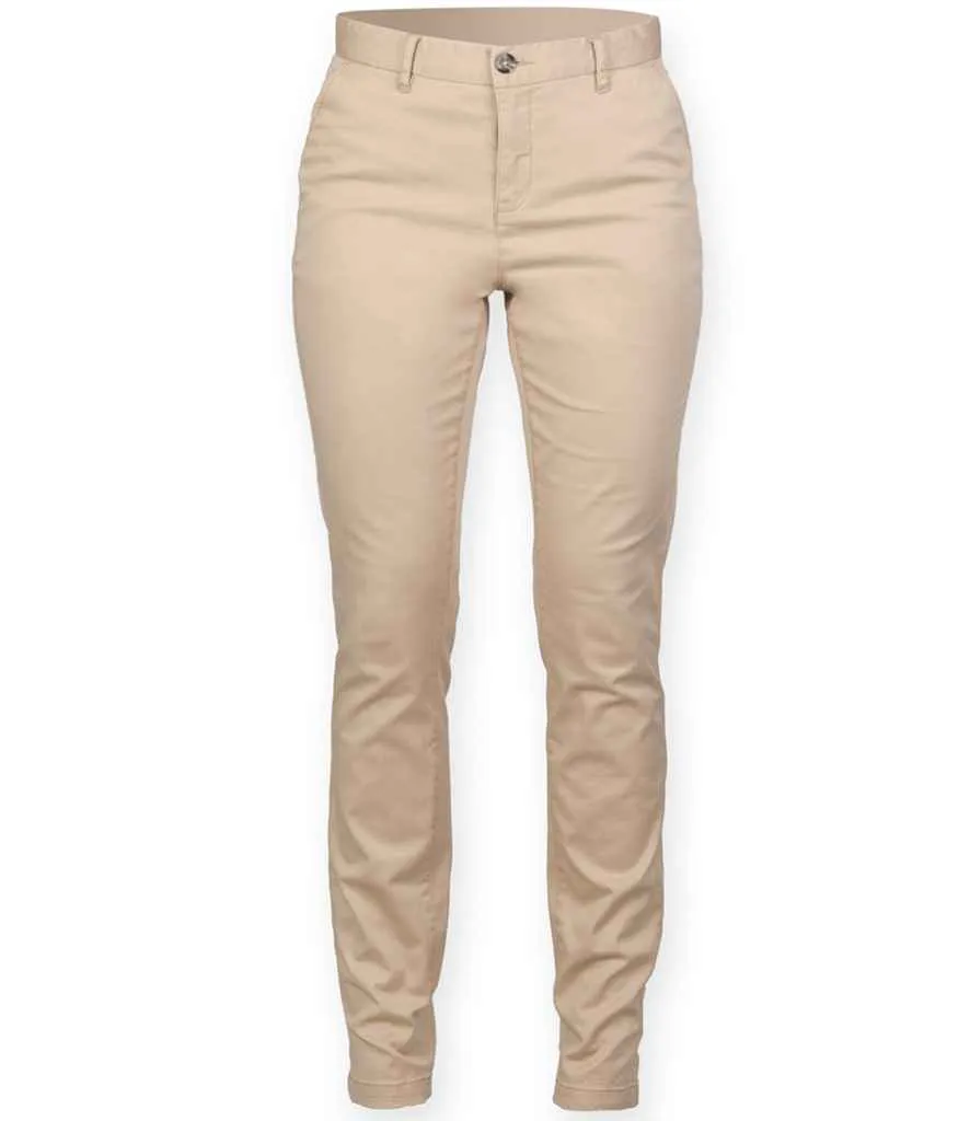 Front Row Ladies Stretch Chino Trousers | Stone