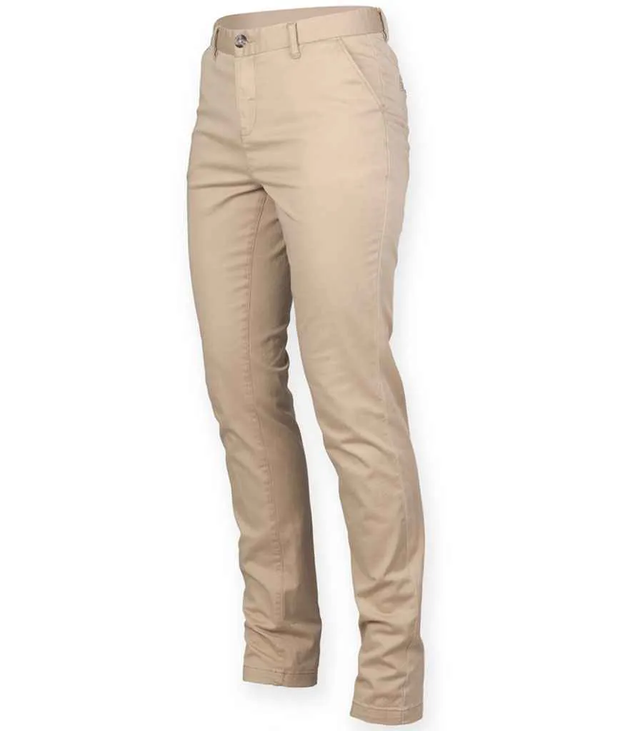 Front Row Ladies Stretch Chino Trousers | Stone