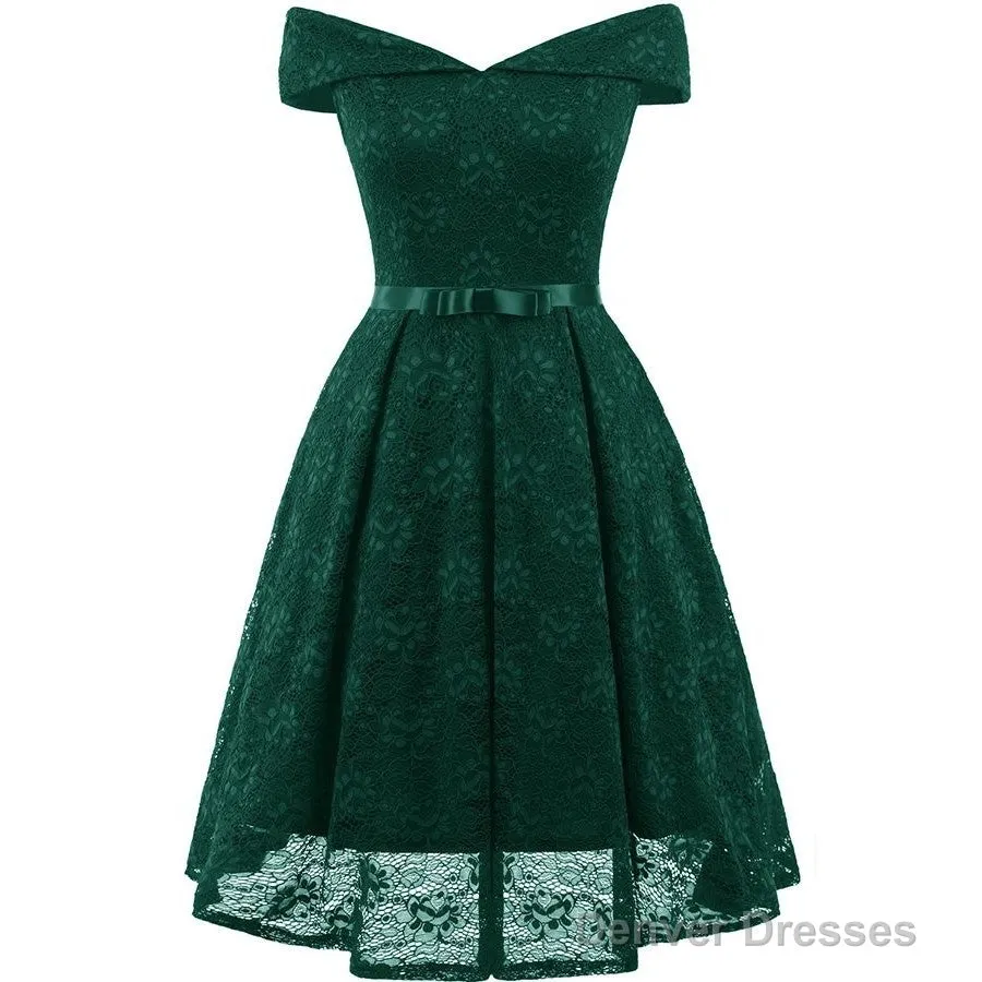 Green Homecoming Dresses Lace Graduation Dresses Sa587