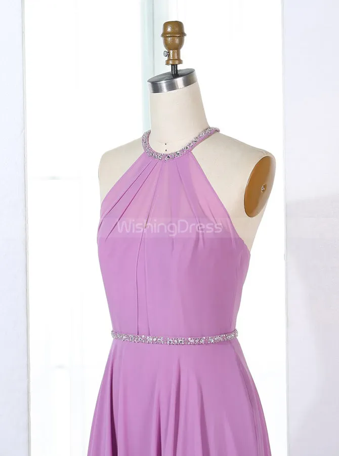 Halter Bridesmaid Dresses,Elegant Bridesmaid Dress,Full Length Bridesmaid Dress,BD00304