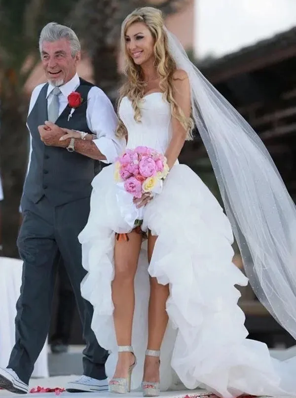High Low Wedding Dresses,Sweetheart Wedding Dress,Pickup Wedding Dress,Beach Bridal Dress,WD00196