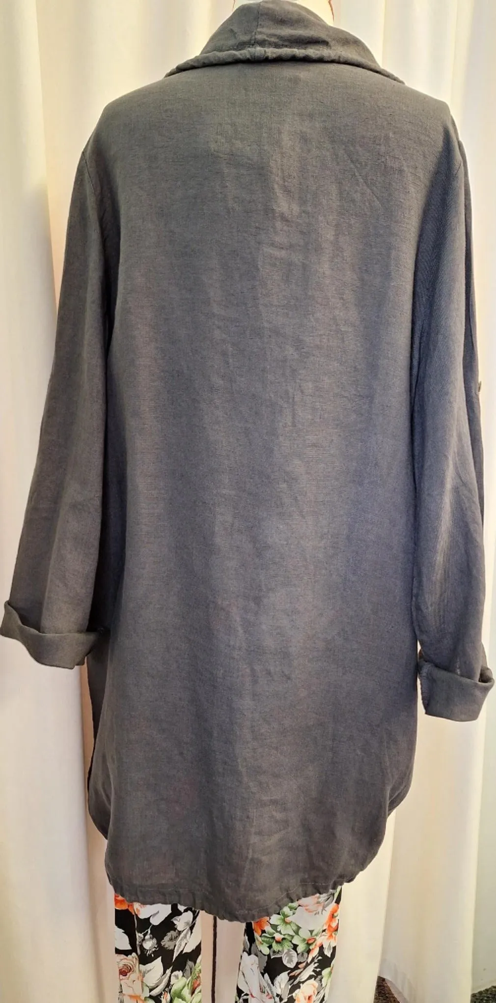 Italian Linen Jacket - Charcoal