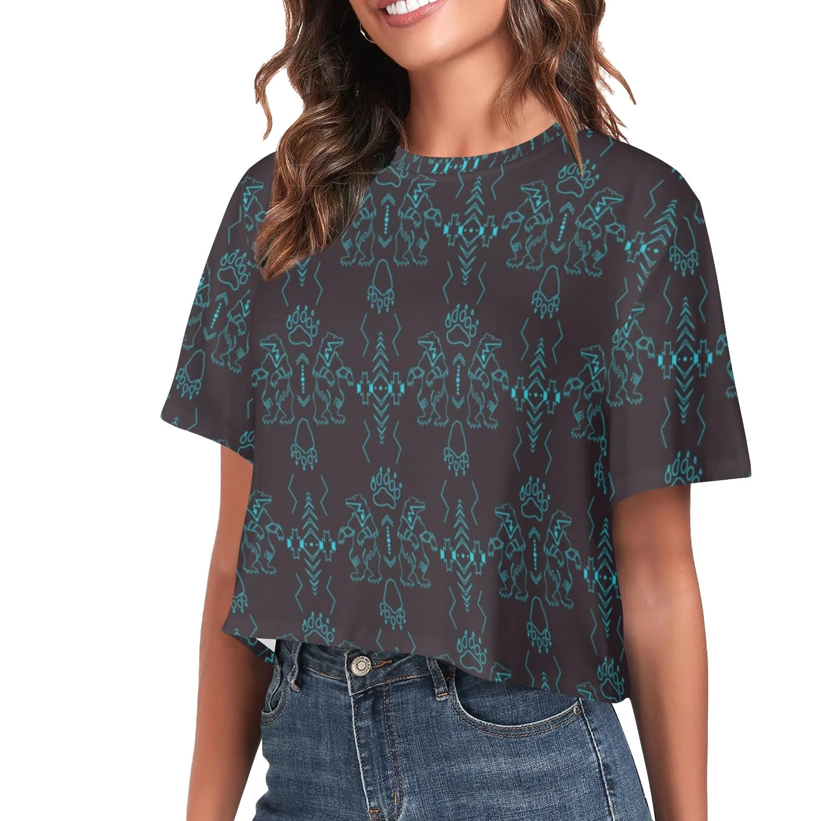 Ledger Bear Women's Cropped T-shirt