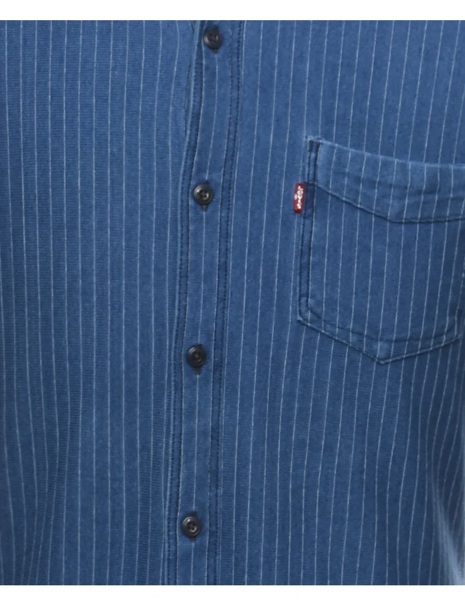 Levi's Medium Wash Striped Denim Shirt - M