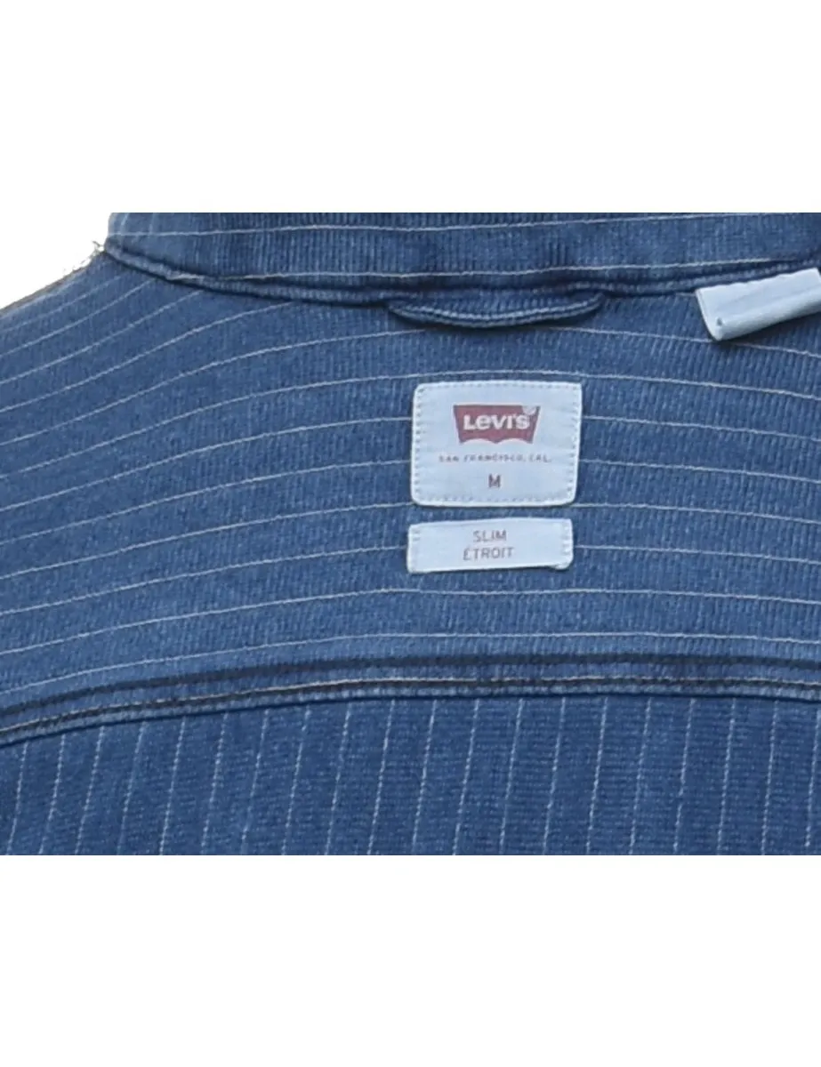 Levi's Medium Wash Striped Denim Shirt - M