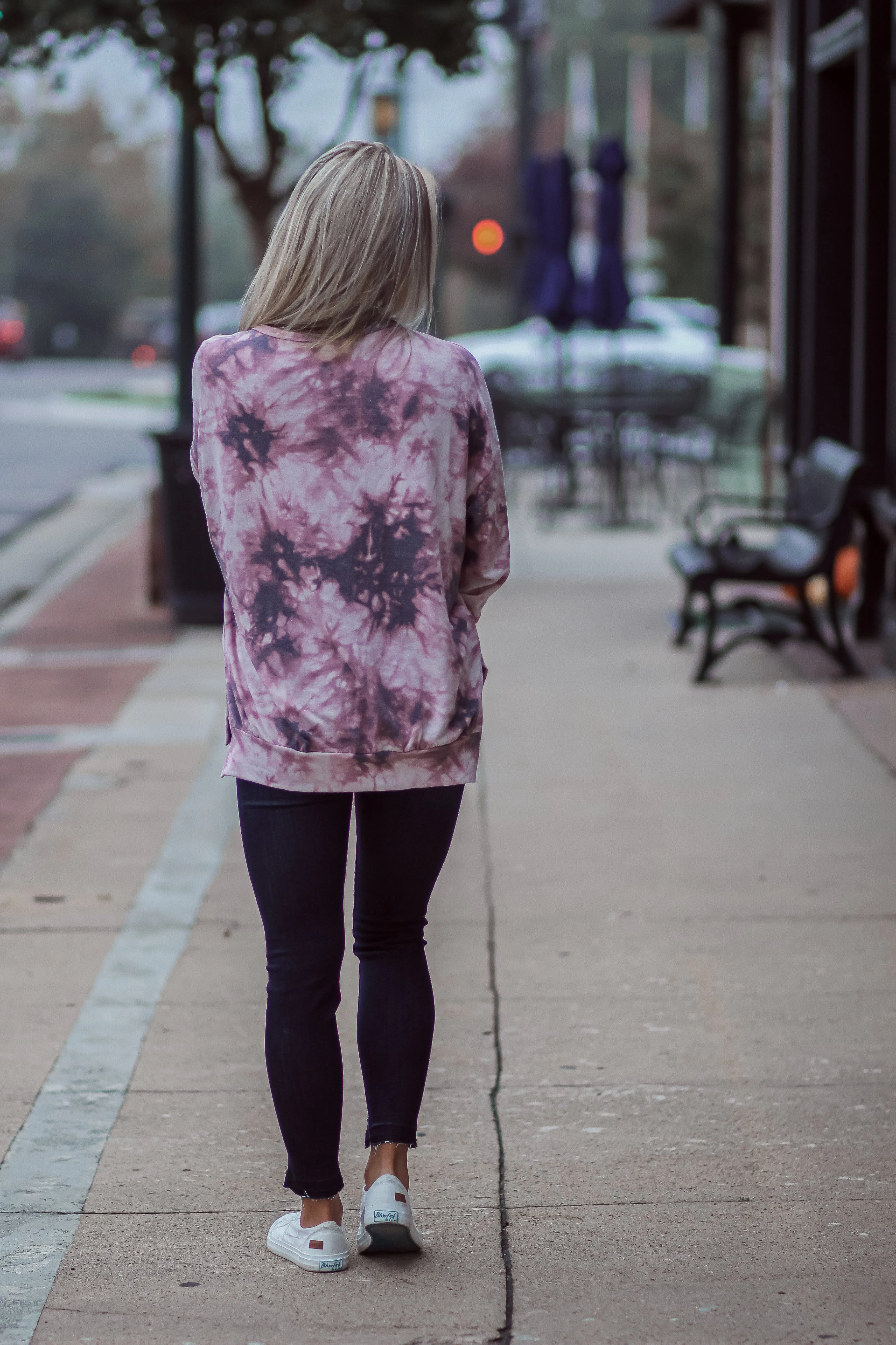 Mauve Multi Tie Dye Knit Sweatshirt