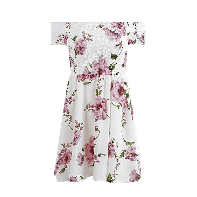 Off-the-Shoulder Floral A-Line Dress