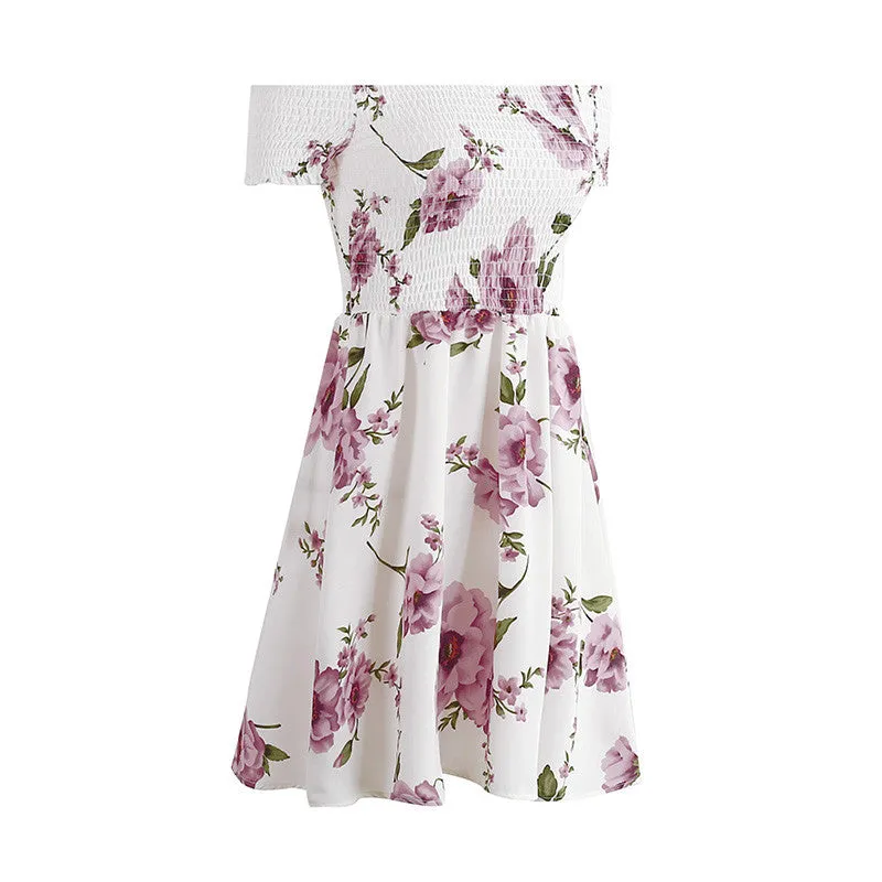 Off-the-Shoulder Floral A-Line Dress