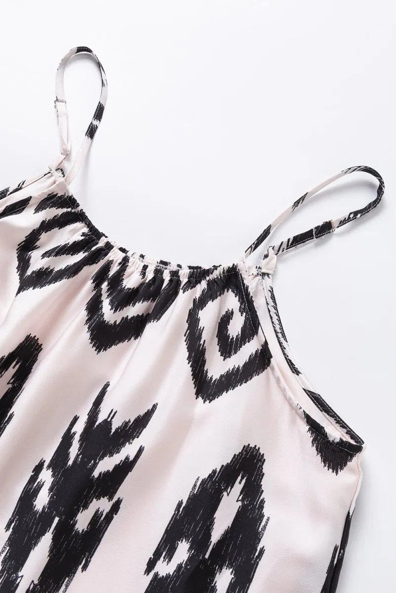 Printed Maxi White and Black Dress