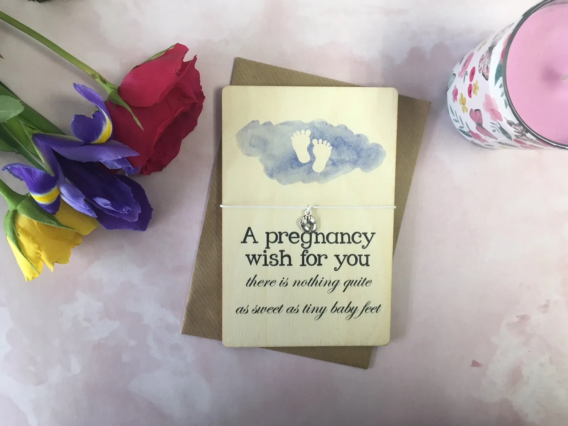 Printed Wooden Wish Bracelet - Pregnancy Wish