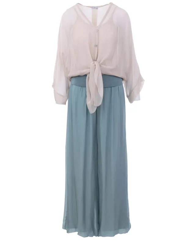 Silk Blend Two Piece Shirt