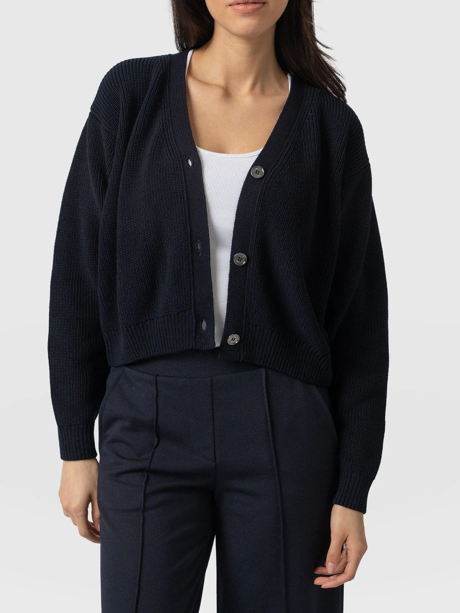 Soho Crop Cardigan - Navy