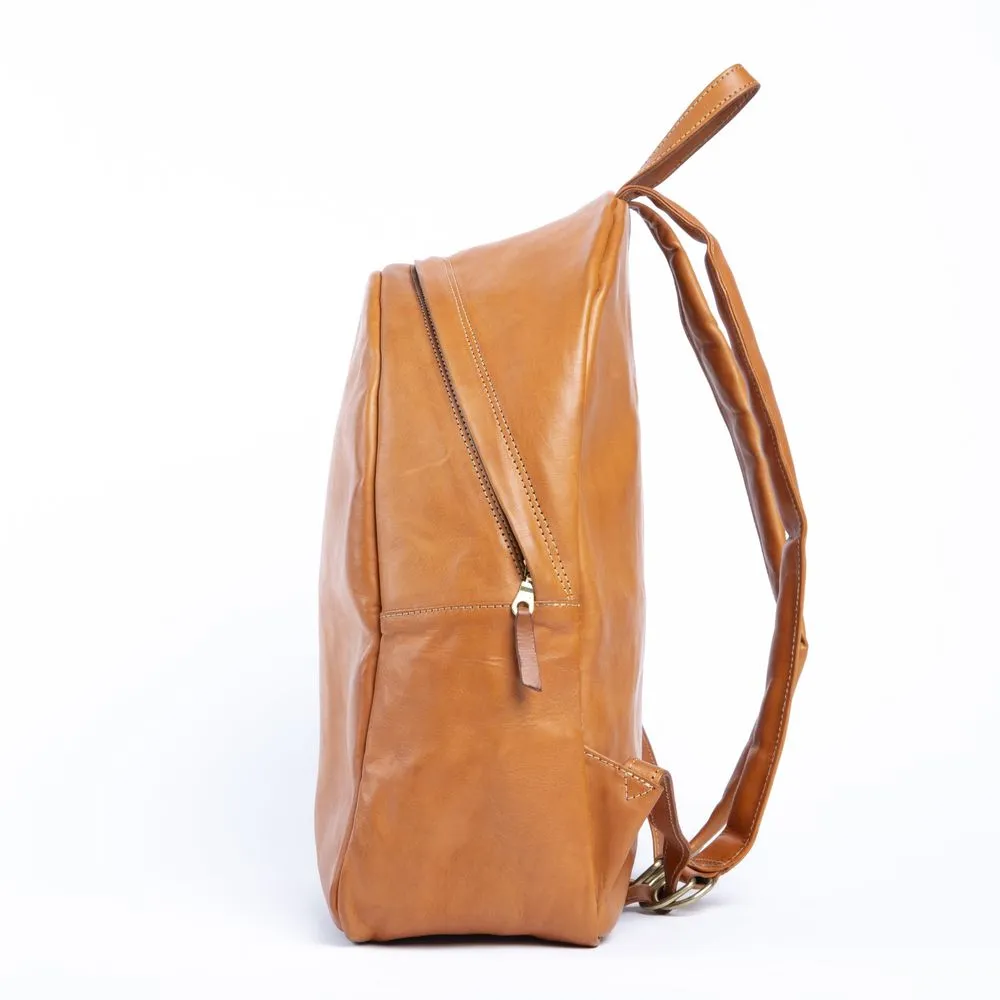 Sol | Unisex Tan Leather Backpack