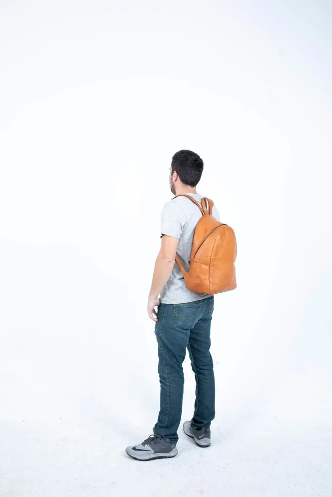 Sol | Unisex Tan Leather Backpack