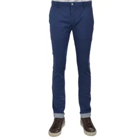 Striped Blue Double Face Chino Trousers