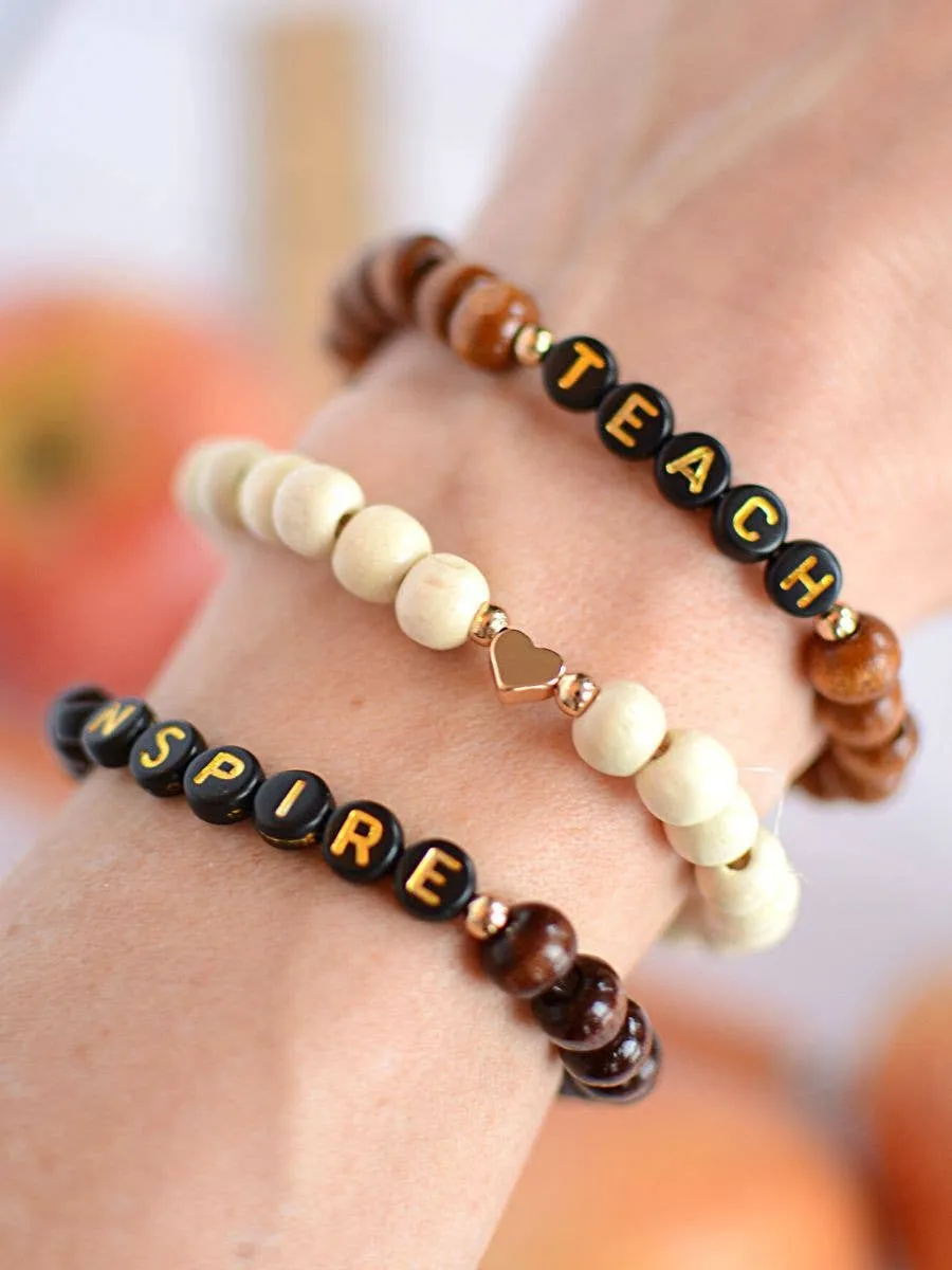 Teach Inspire Word Bracelet