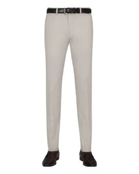 Washed White Cotton Twill Chino Trousers