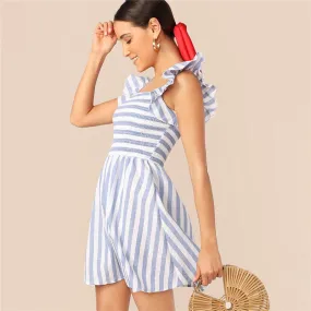 Women's Summer A-Line Striped Dress